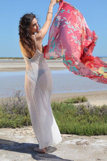 Foulard Carré Brokante Cléopâtre Rubis 130x130 cm Modal Viscose